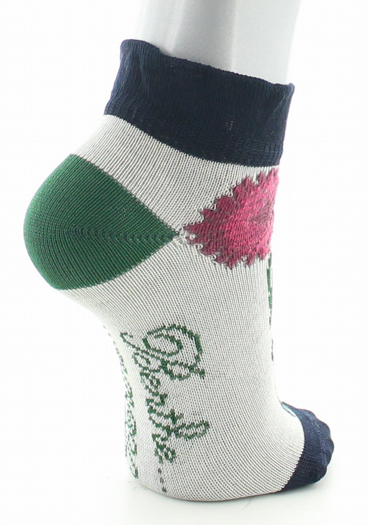 Chaussettes enfant coton fil d'Ecosse Fleurs et Feuilles IVOIRE