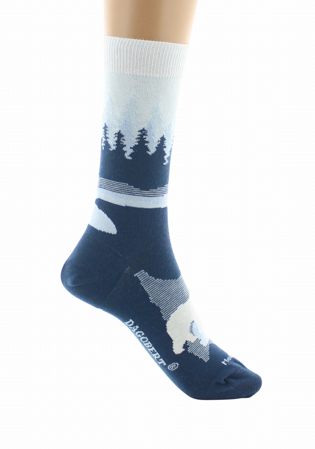 Chaussettes fantaisie femme en coton Dagobert Forêt Bleu BLEU
