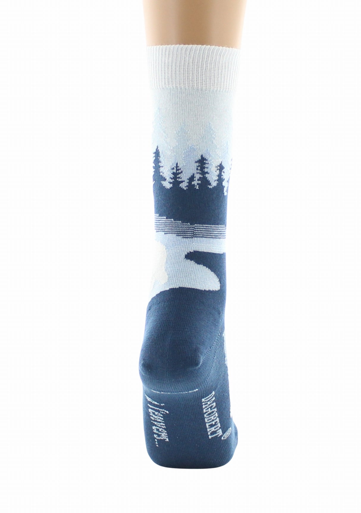 Chaussettes fantaisie femme en coton Dagobert Forêt Bleu BLEU