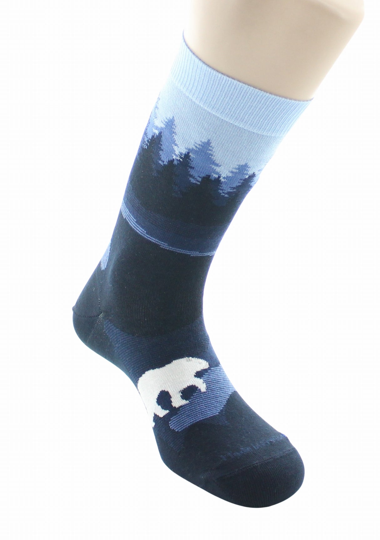 Chaussettes fantaisie homme en coton Dagobert Forêt Bleu BLEU