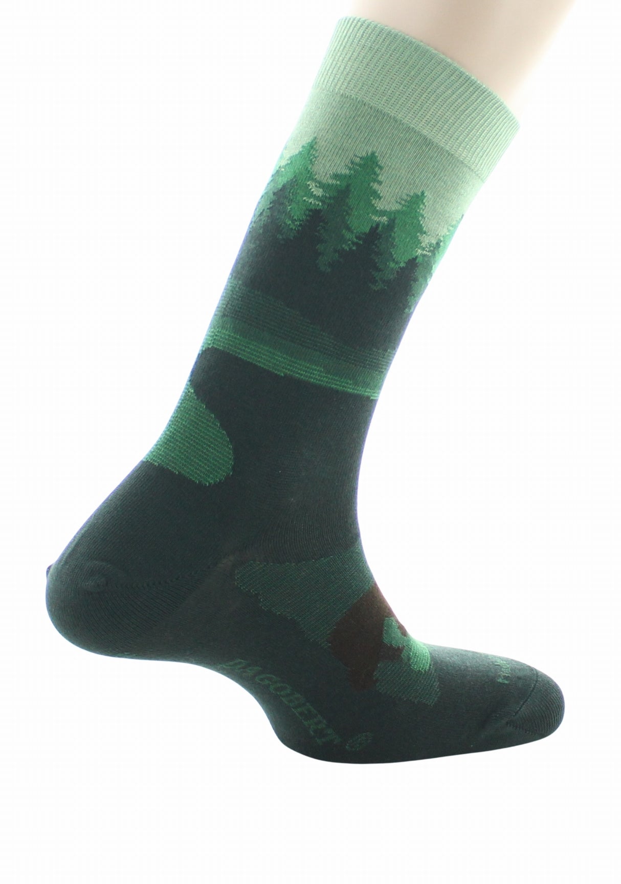 Chaussettes fantaisie homme en coton Dagobert Forêt Vert VERT