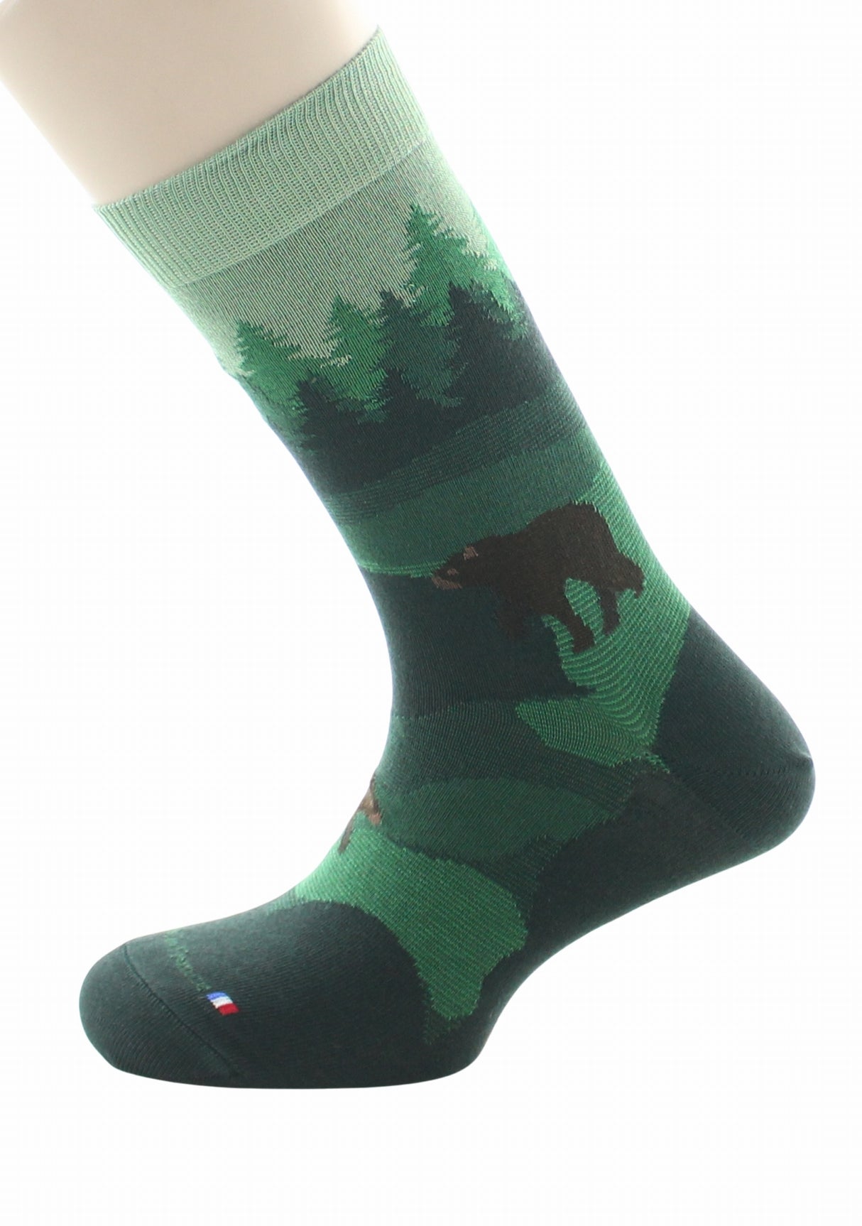 Chaussettes fantaisie homme en coton Dagobert Forêt Vert VERT