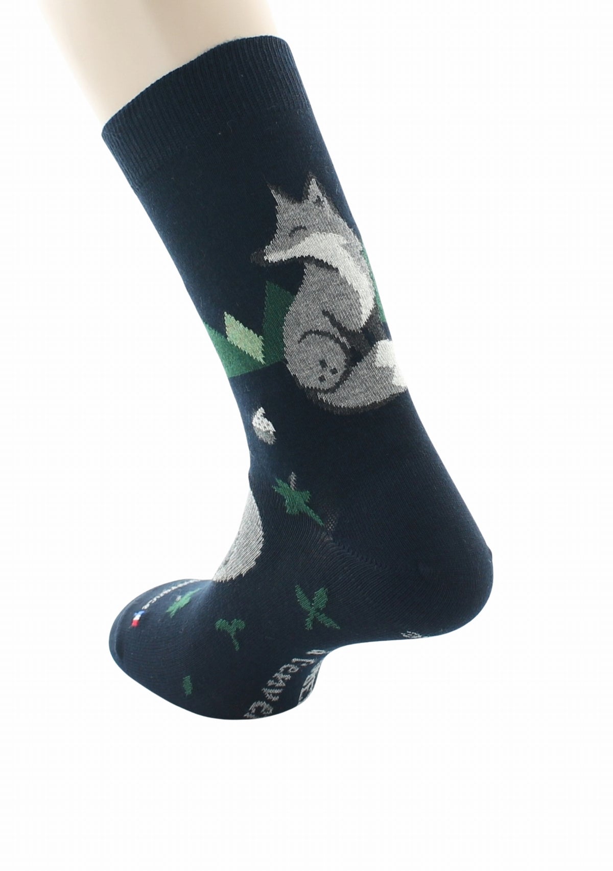 Chaussettes fantaisie homme en coton Renard Marine MARINE