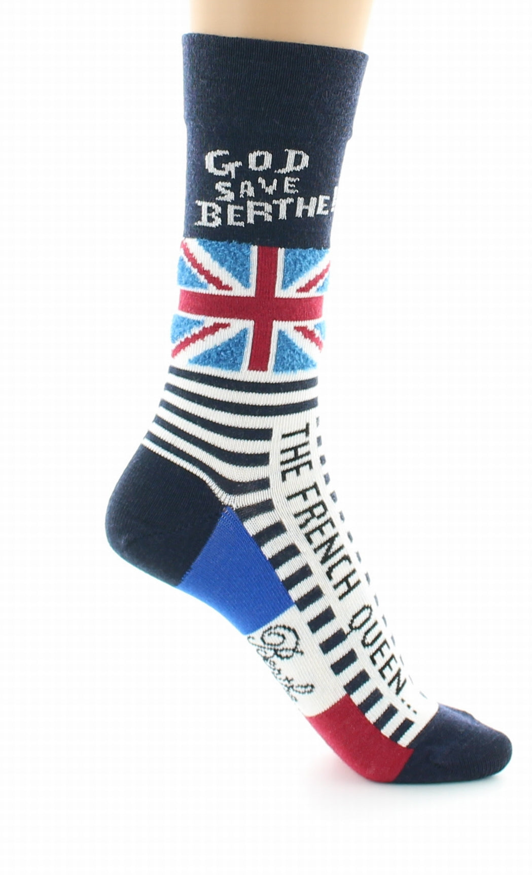 Chaussettes Fantaisie Marine God Save Berthe MARINE-IVOIRE