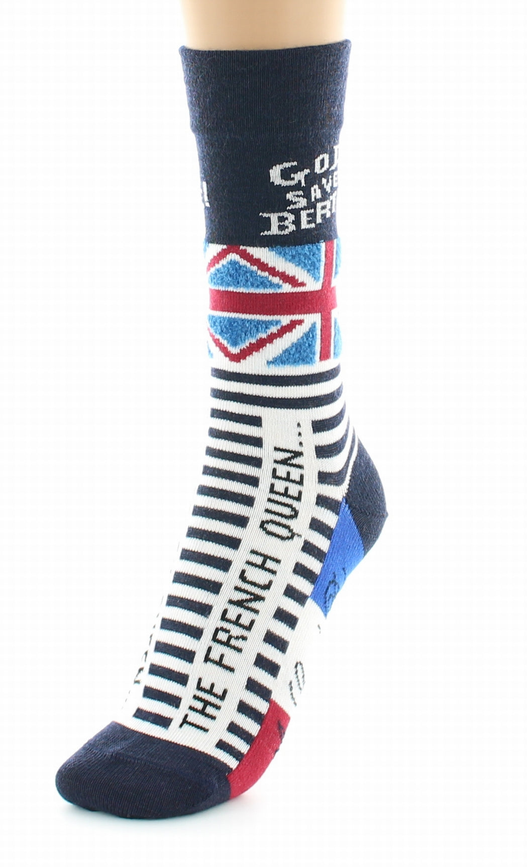 Chaussettes Fantaisie Marine God Save Berthe MARINE-IVOIRE
