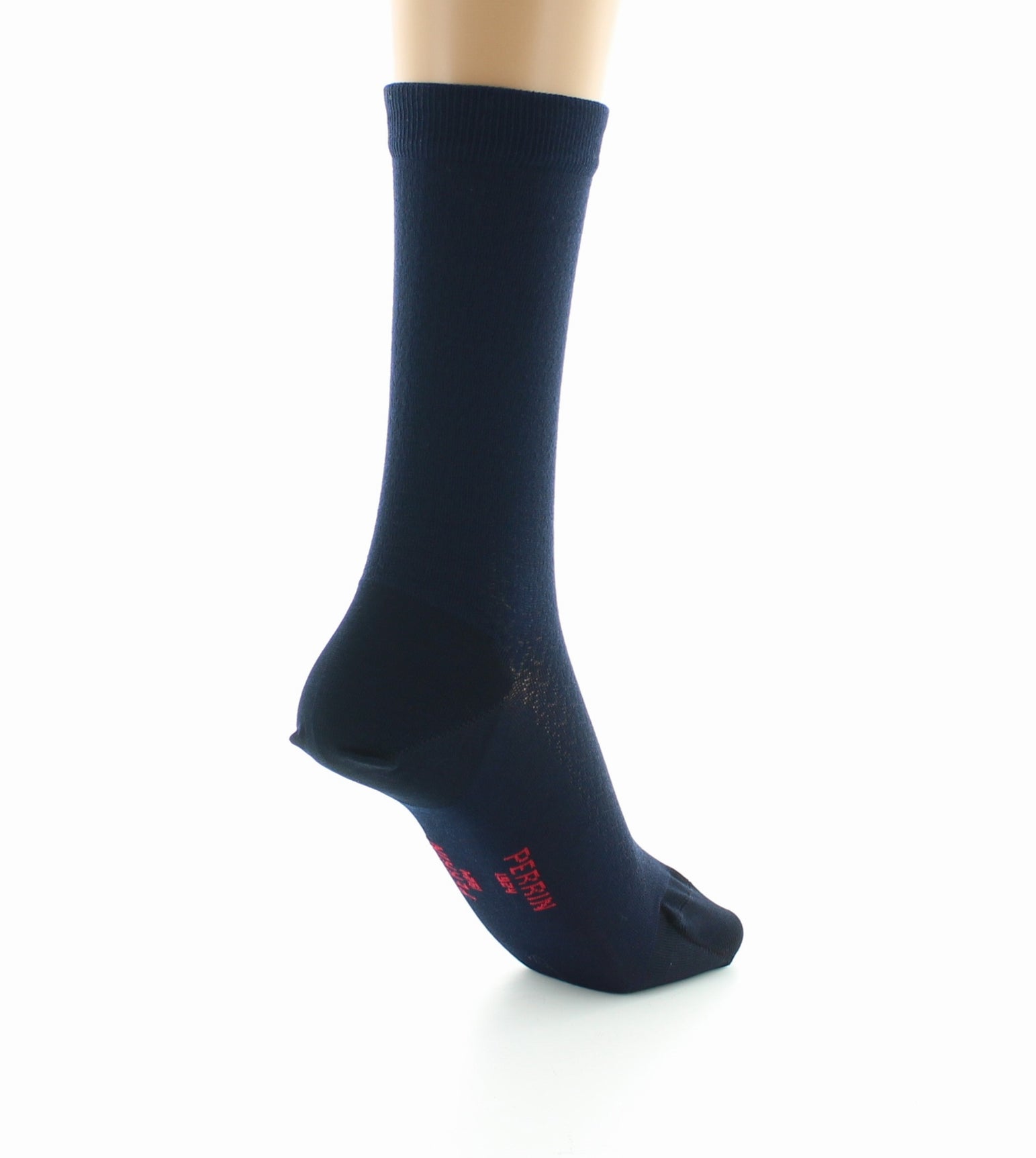 Chaussettes femme à maille ajourée en soie MARINE