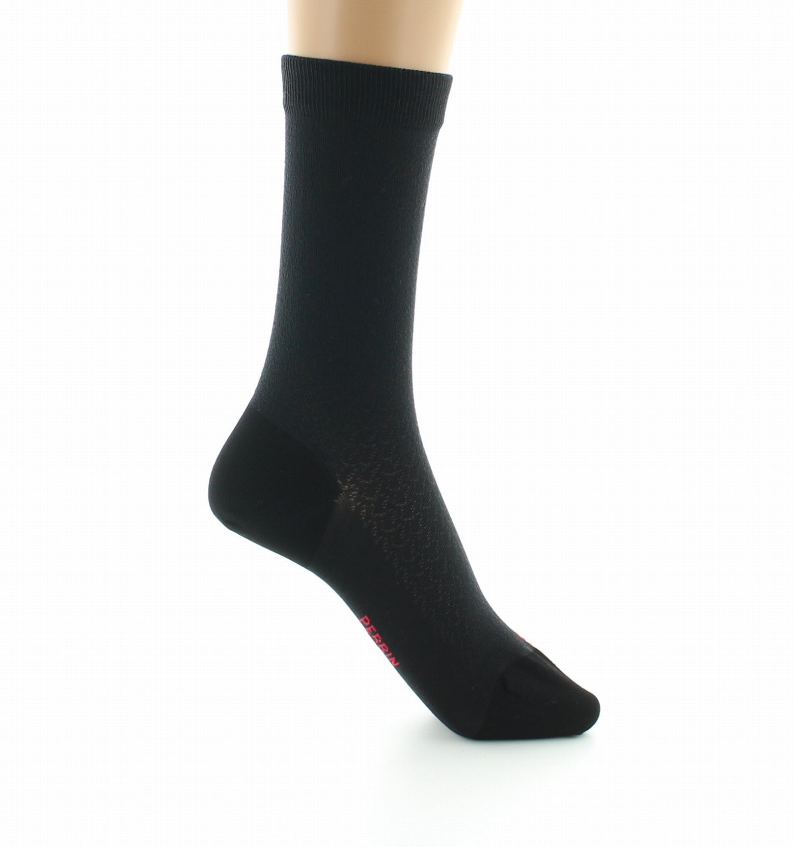 Chaussettes femme à maille ajourée en soie NOIR