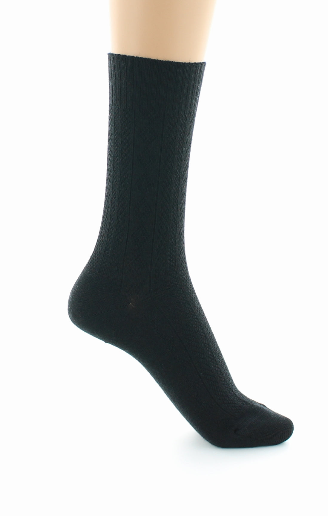 Chaussettes femme Confort à maille fantaisie en laine peignée NOIR