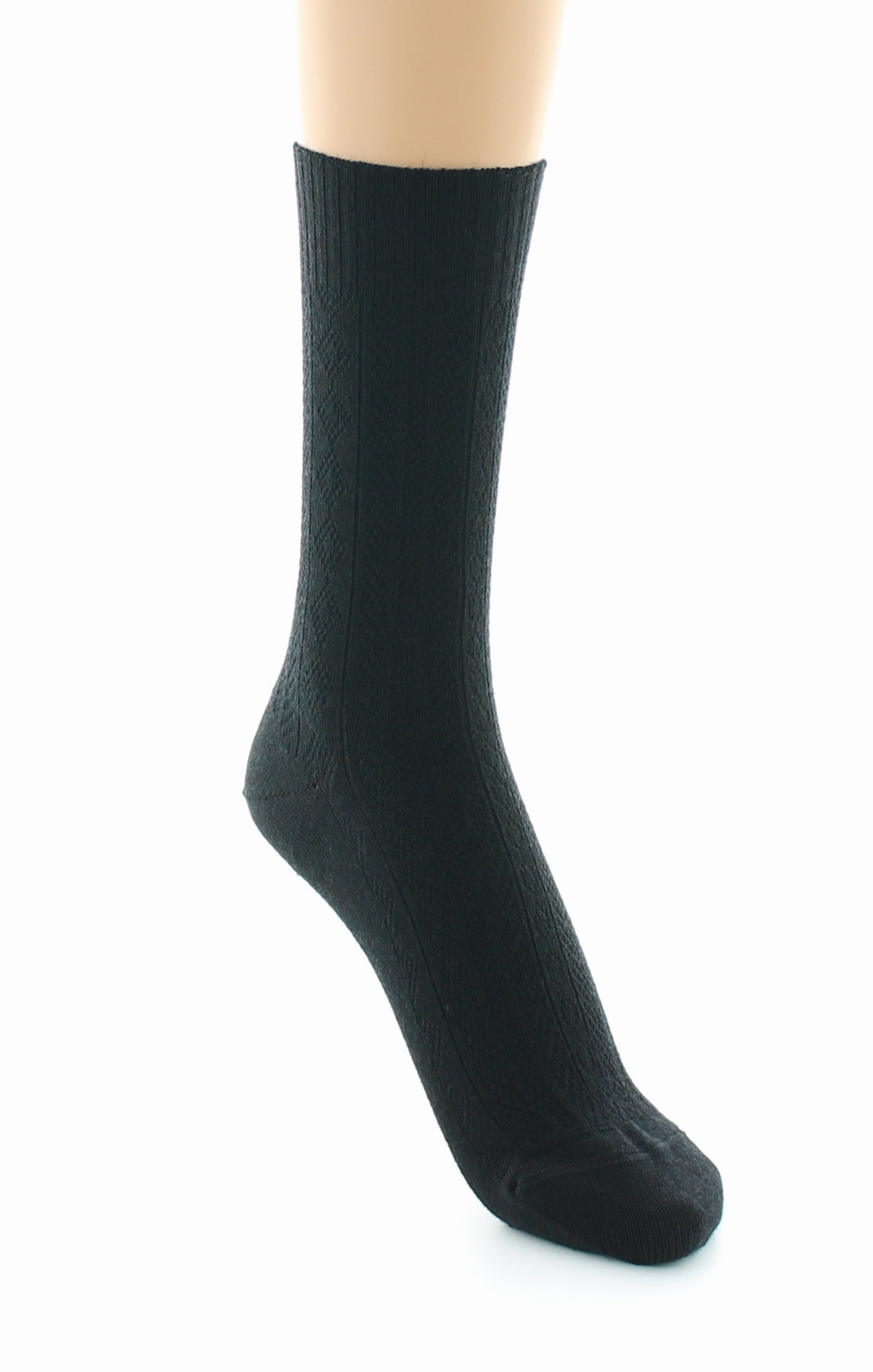 Chaussettes femme Confort à maille fantaisie en laine peignée NOIR