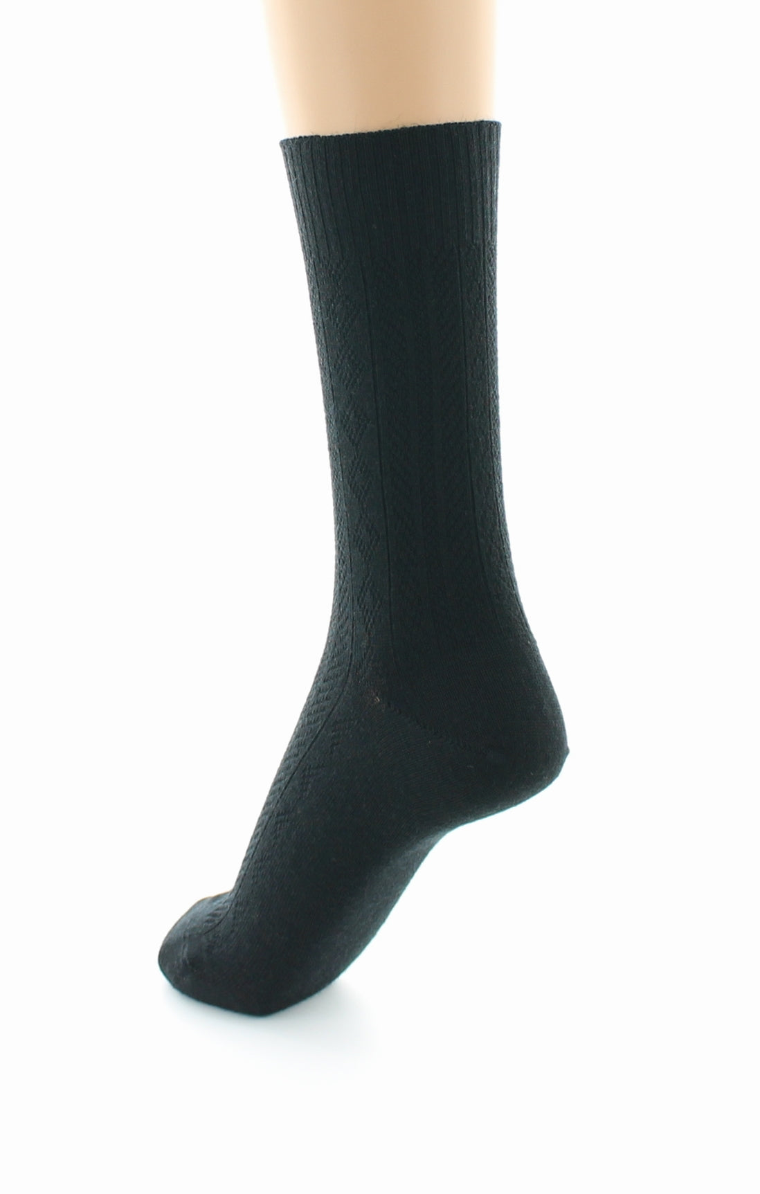 Chaussettes femme Confort à maille fantaisie en laine peignée NOIR