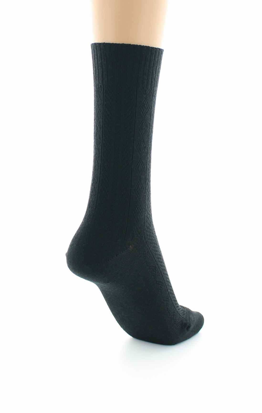 Chaussettes femme Confort à maille fantaisie en laine peignée NOIR