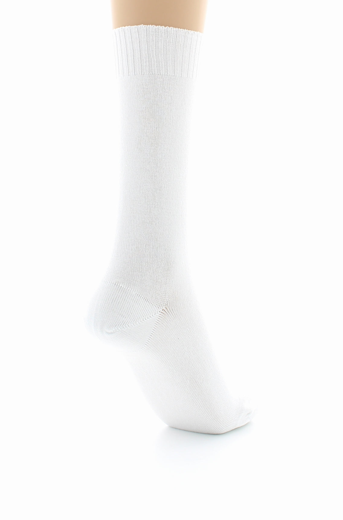 Chaussettes femme confort en fil d'Écosse à maille unie sans élastique BLANC