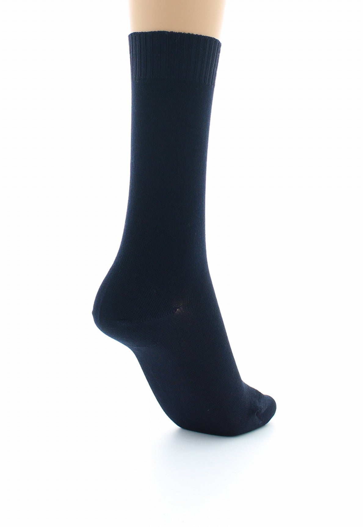 Chaussettes femme confort en fil d'Écosse à maille unie sans élastique MARINE