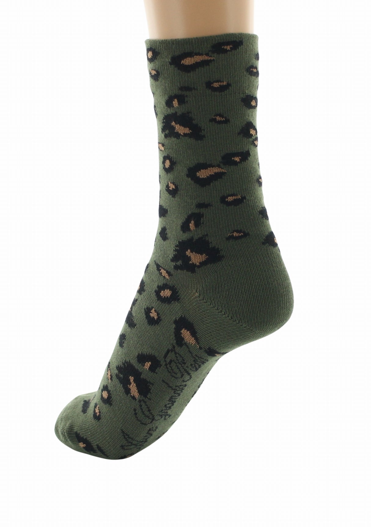 Chaussettes femme coton Léopard Marron | Berthe Aux Grands Pied MARRON