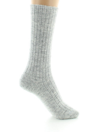 Chaussettes femme en baby alpaga et lurex pailleté GRIS CLAIR