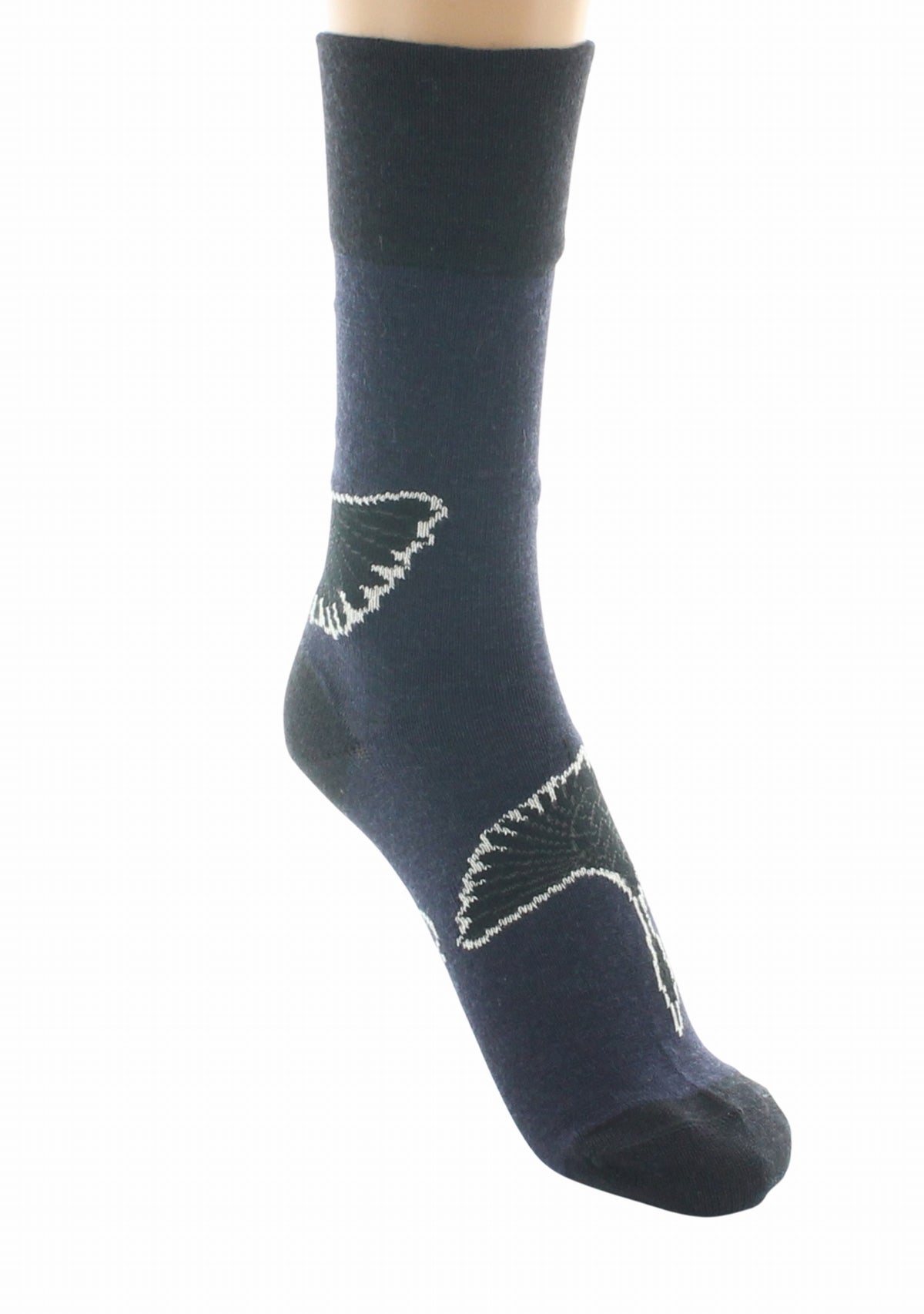 Chaussettes femme en laine La Grue Sauvage - Berthe Aux Grands Pieds BLEU MARINE