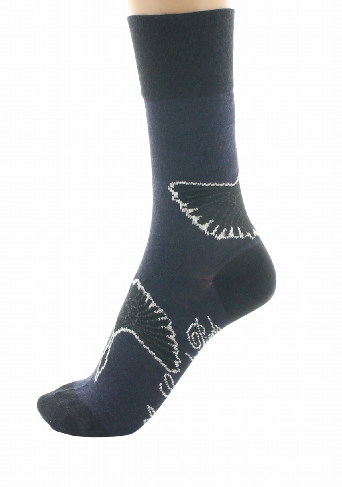 Chaussettes femme en laine La Grue Sauvage - Berthe Aux Grands Pieds BLEU MARINE