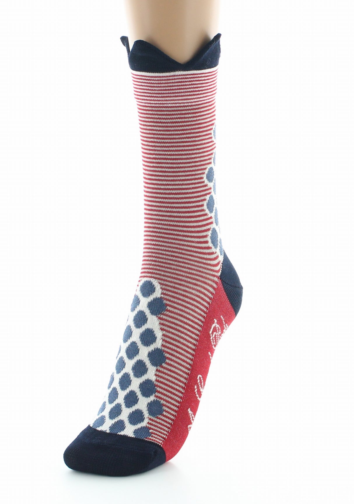 Chaussettes femme fil d'Ecosse couronne bleue ROUGE