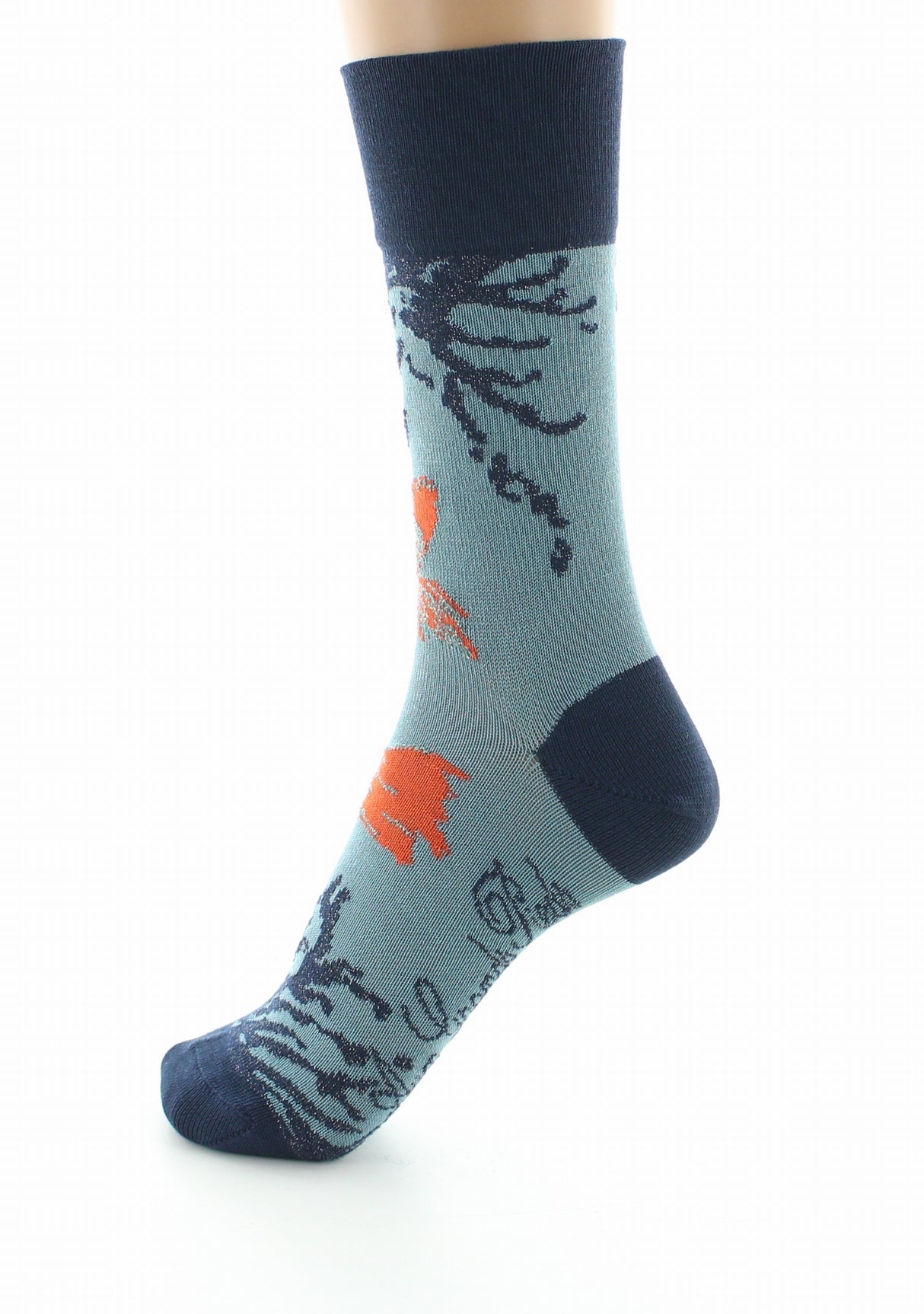 Chaussettes femme fil d'Ecosse Poisson Japonais BLEU