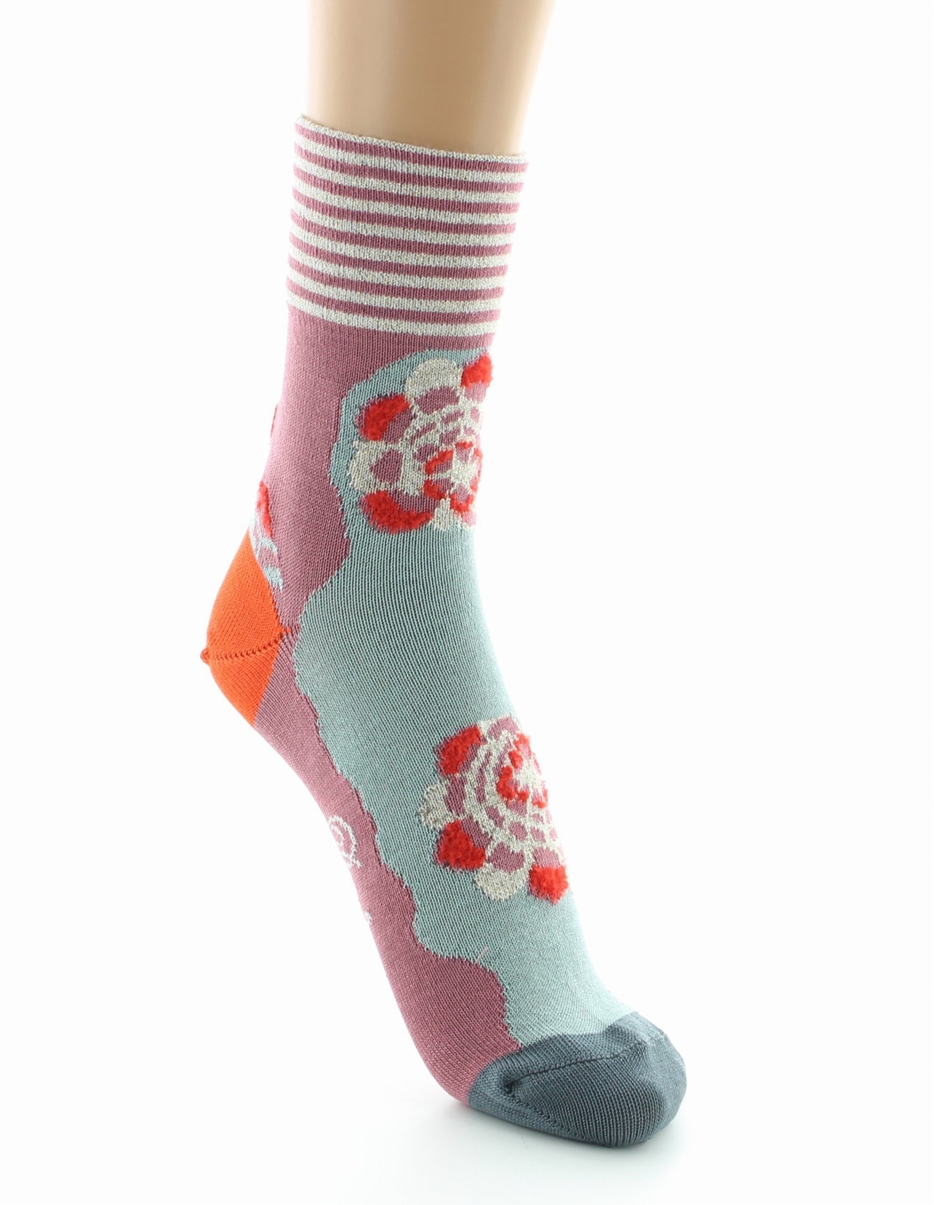 Chaussettes Femme Fleurs Graphiques ROSE POUDRE