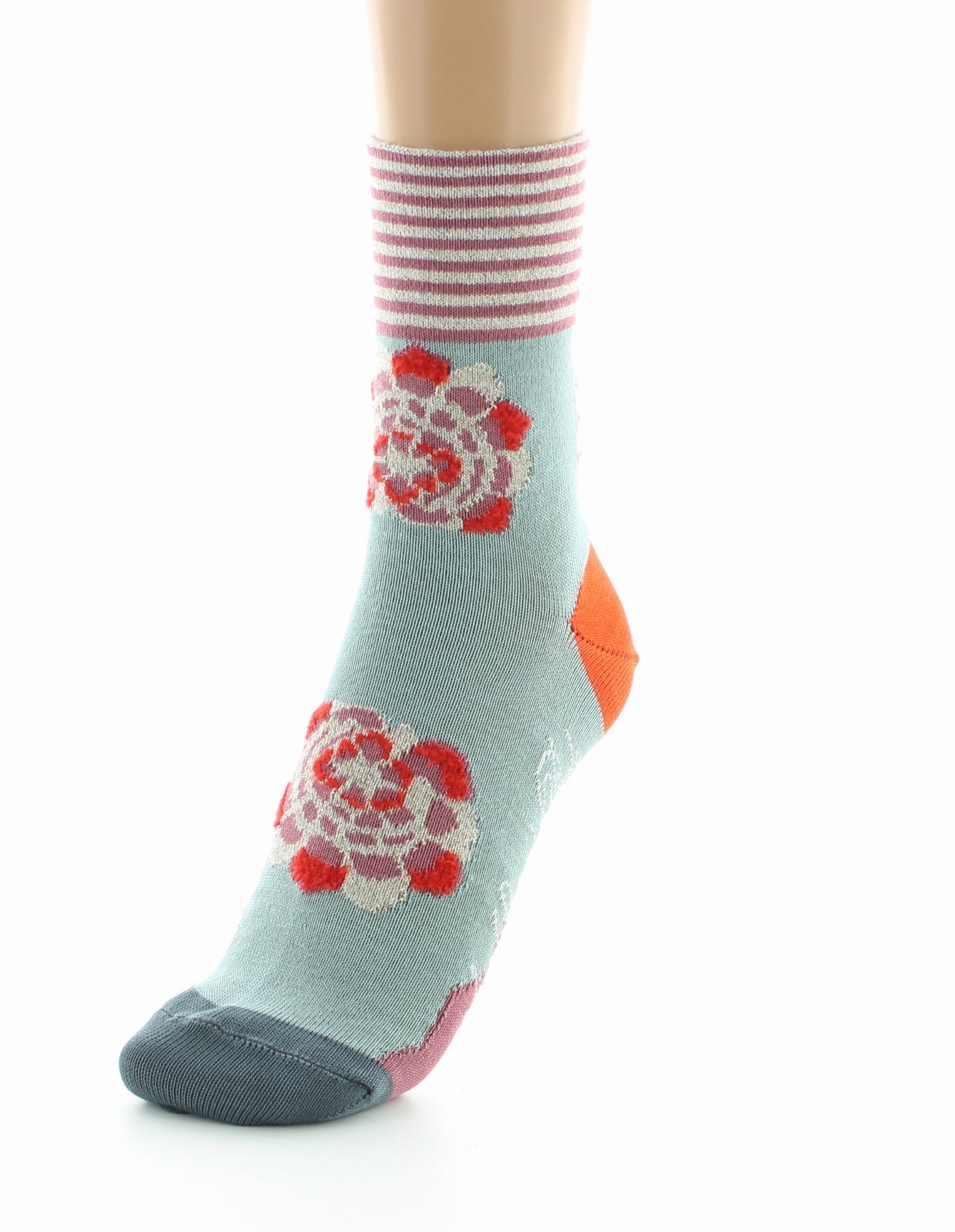 Chaussettes Femme Fleurs Graphiques ROSE POUDRE