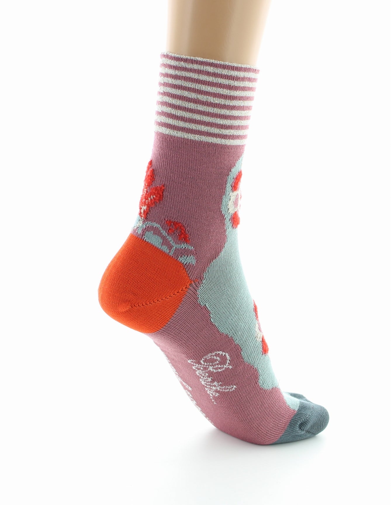 Chaussettes Femme Fleurs Graphiques ROSE POUDRE