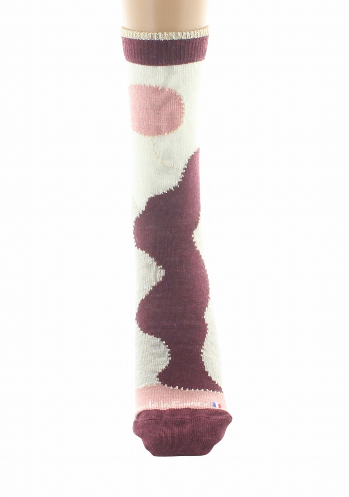 Chaussettes femme laine Patchwork Rose - Perrin ROSE