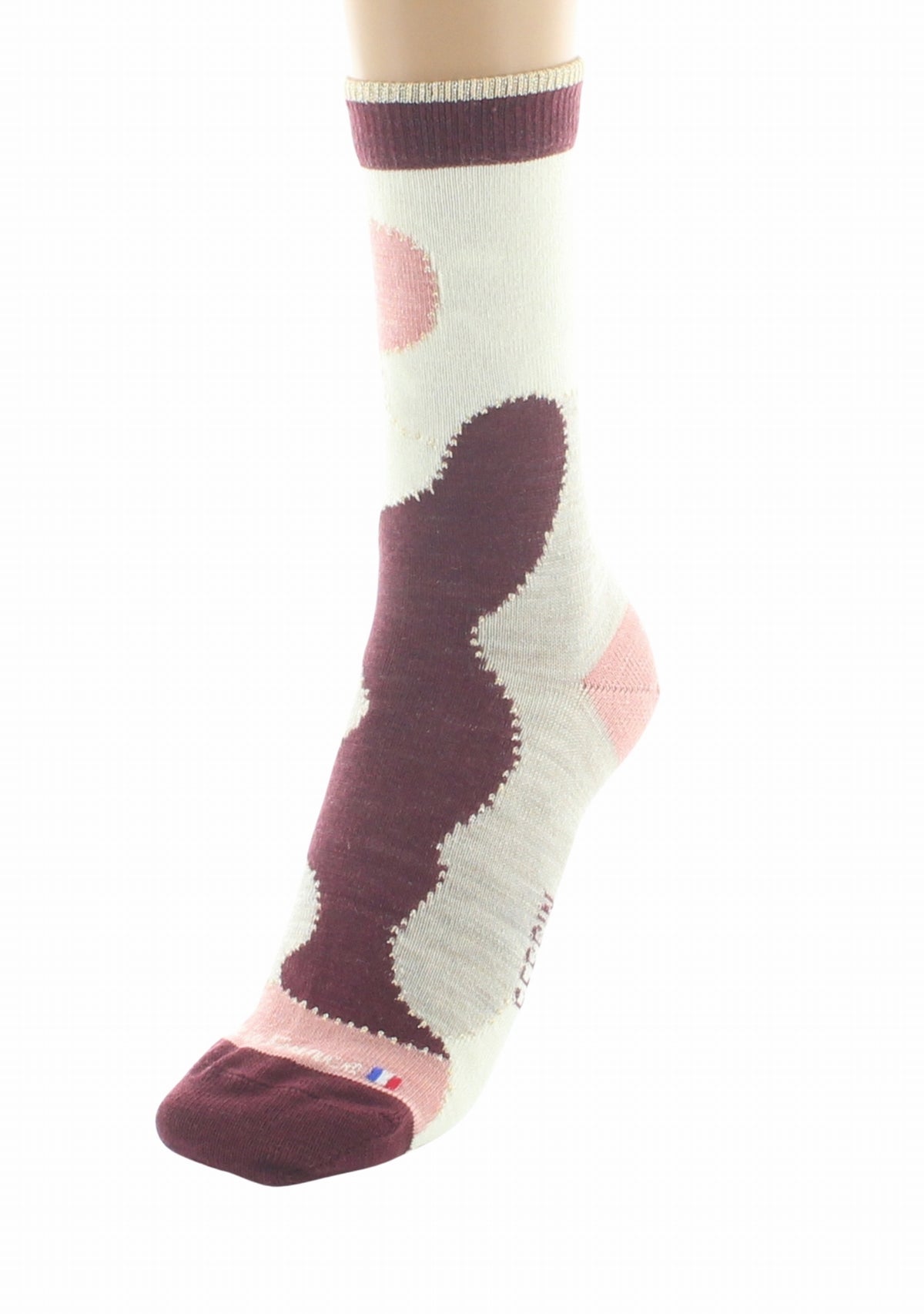 Chaussettes femme laine Patchwork Rose - Perrin ROSE