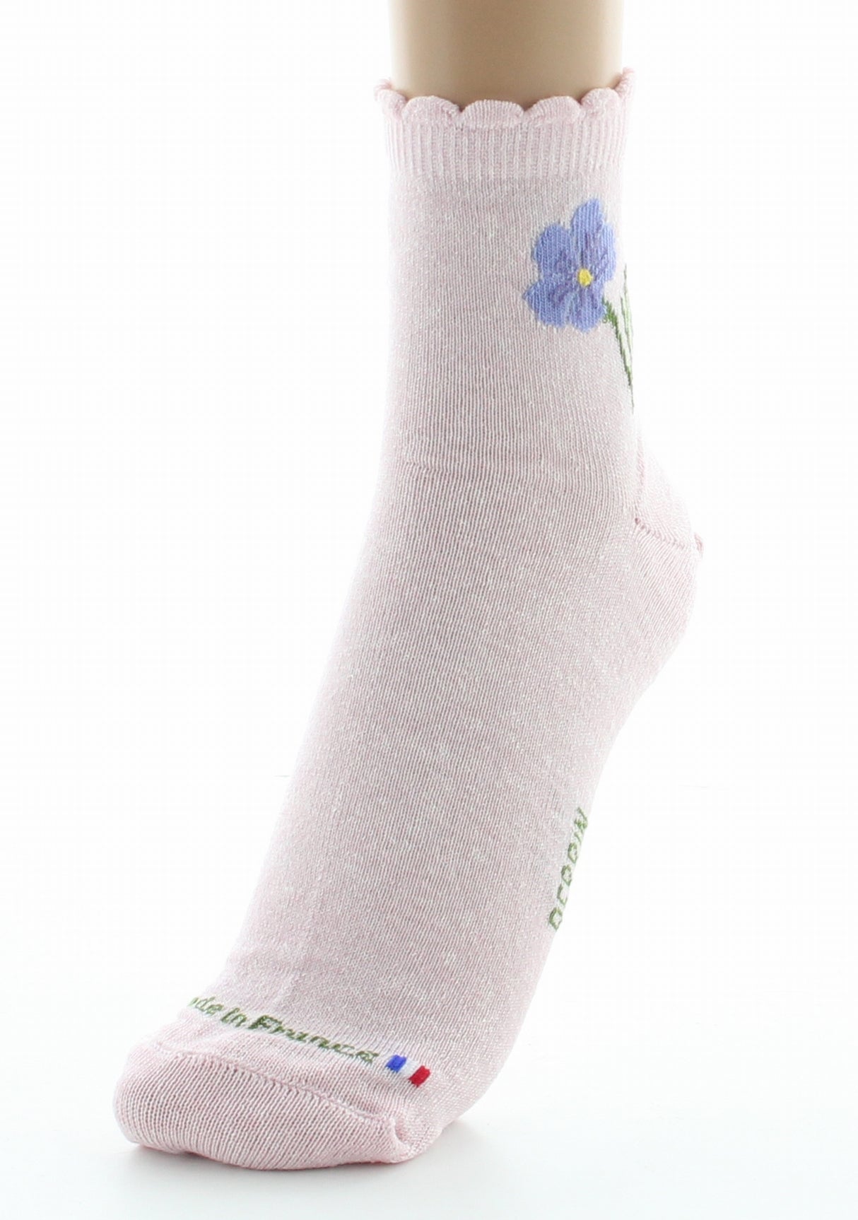 Chaussettes femme Lin fleur de lin rose ROSE