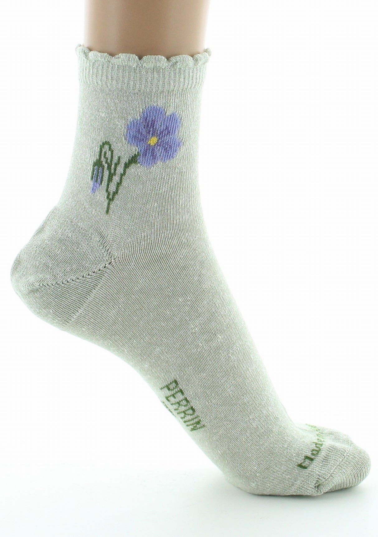 Chaussettes femme Lin fleur de lin vert VERT