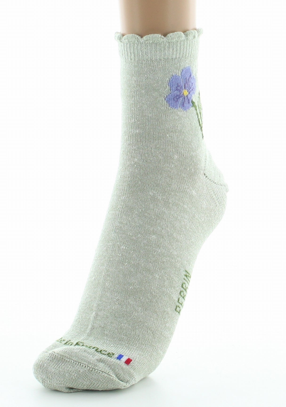 Chaussettes femme Lin fleur de lin vert VERT
