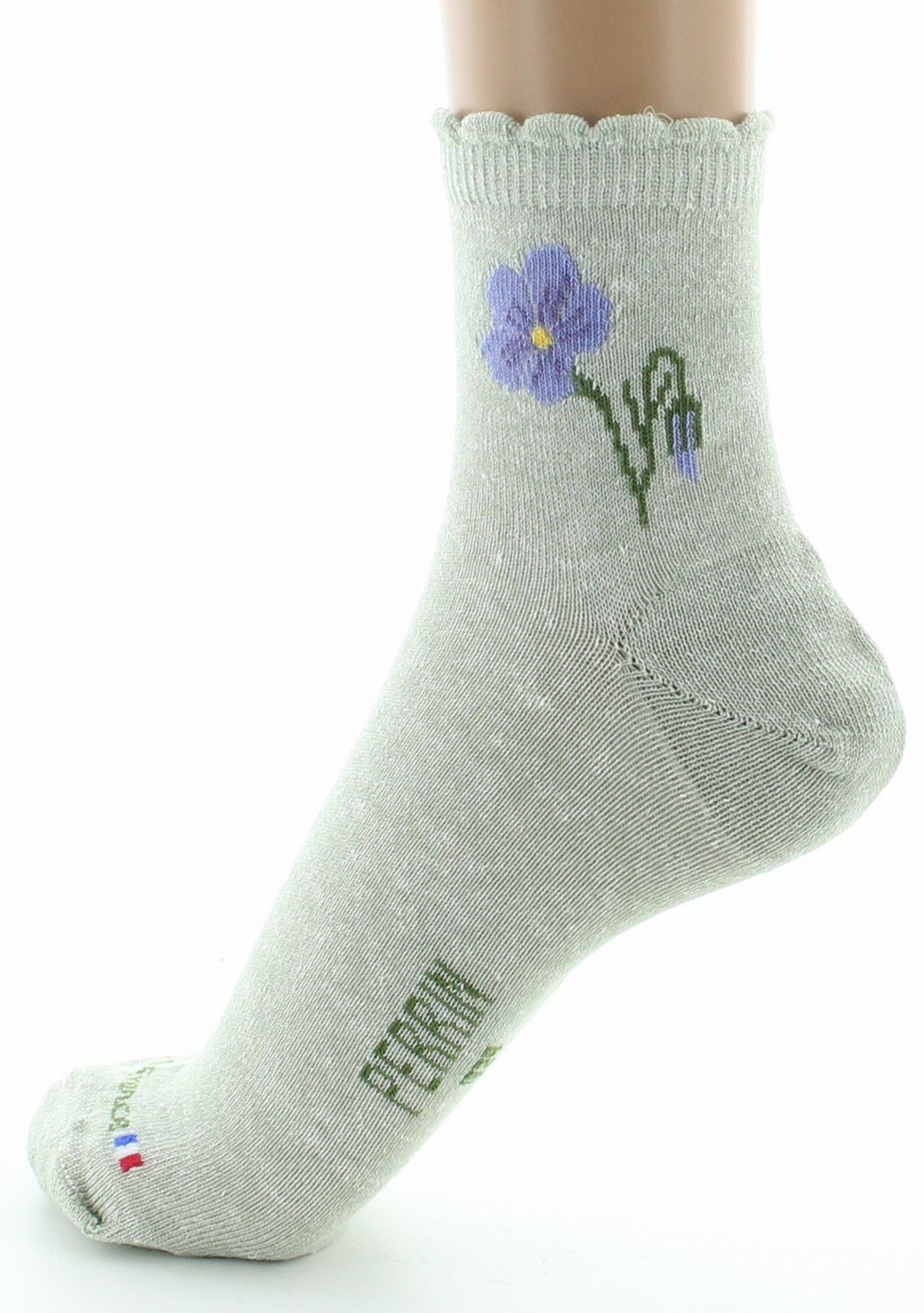 Chaussettes femme Lin fleur de lin vert VERT