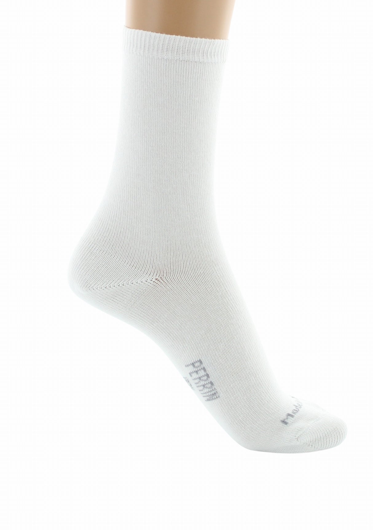 Chaussettes femme Perrin 1924 coton longues fibres Blanc BLANC