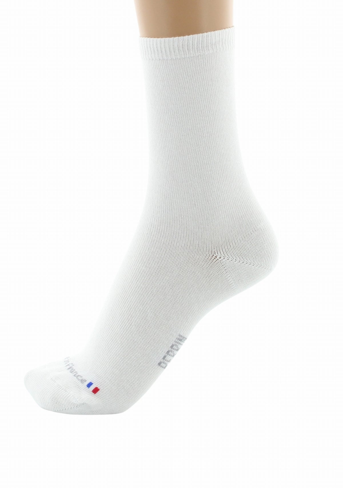 Chaussettes femme Perrin 1924 coton longues fibres Blanc BLANC