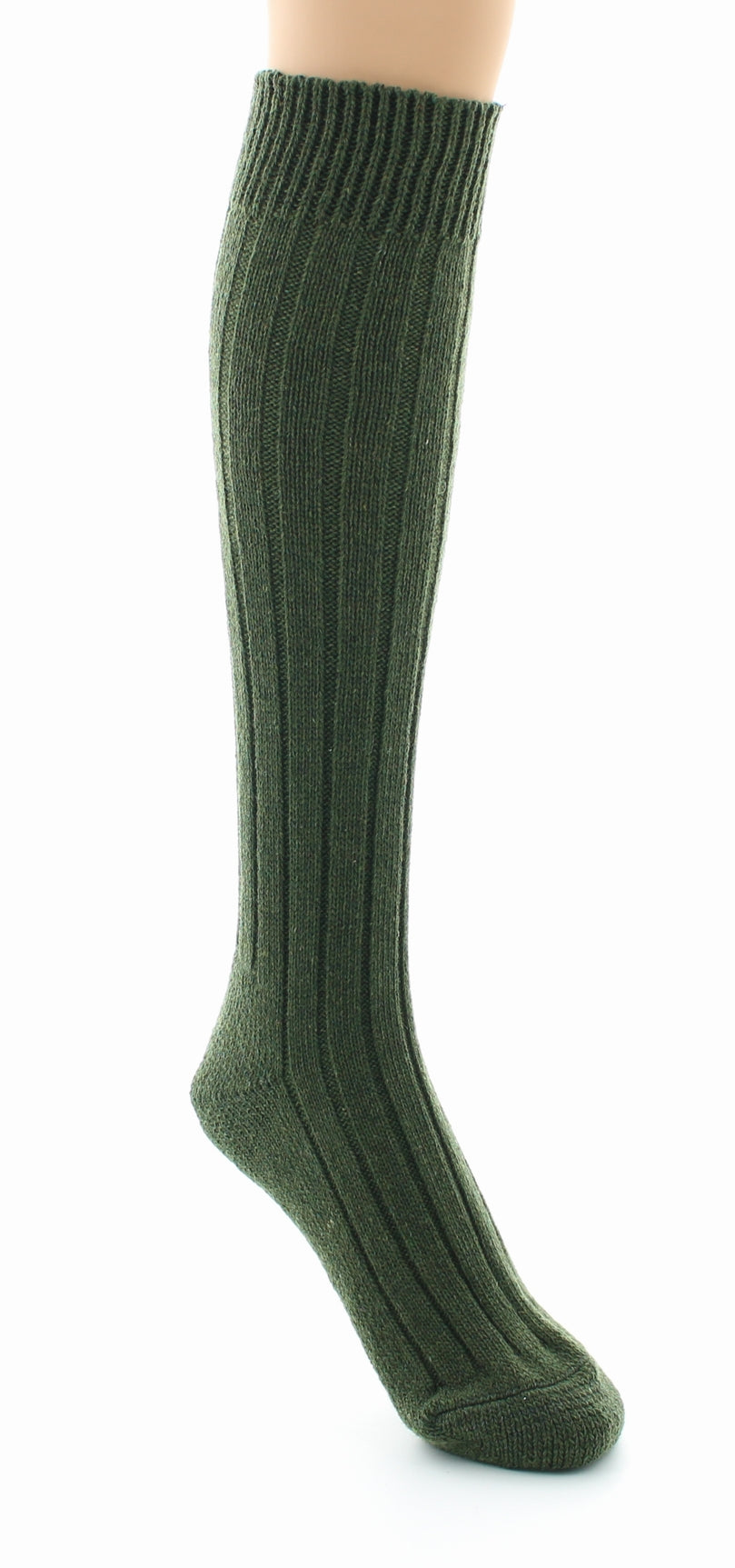 Chaussettes hautes à côtes derby Pied Bouclette Laine peignée mélangée BRONZE