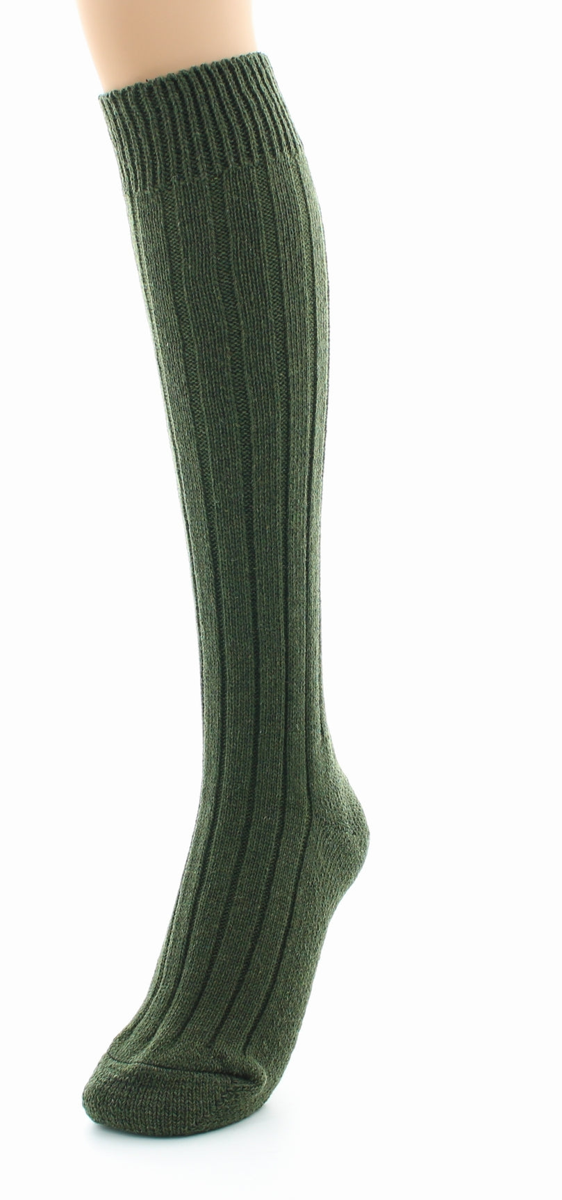 Chaussettes hautes à côtes derby Pied Bouclette Laine peignée mélangée BRONZE