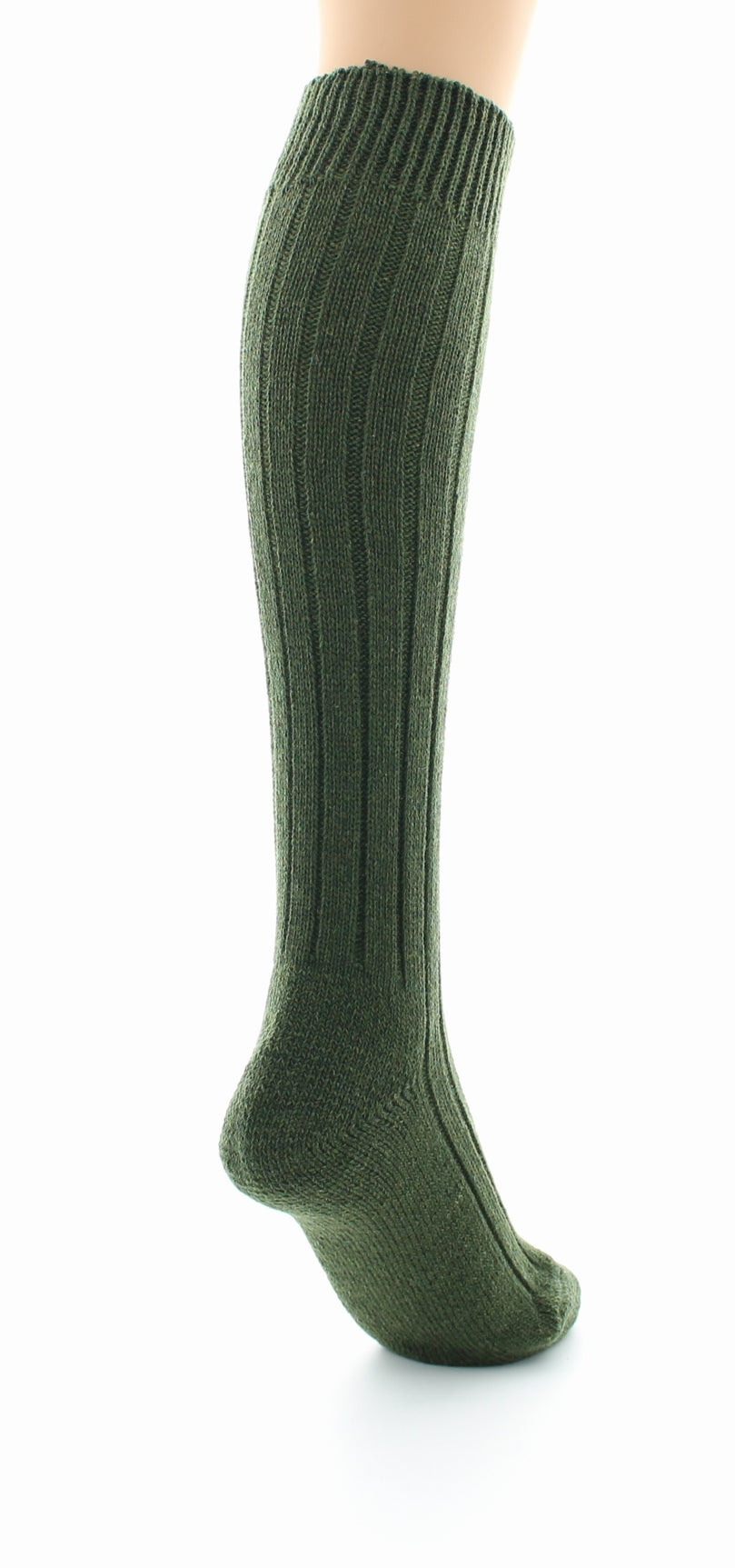 Chaussettes hautes à côtes derby Pied Bouclette Laine peignée mélangée BRONZE