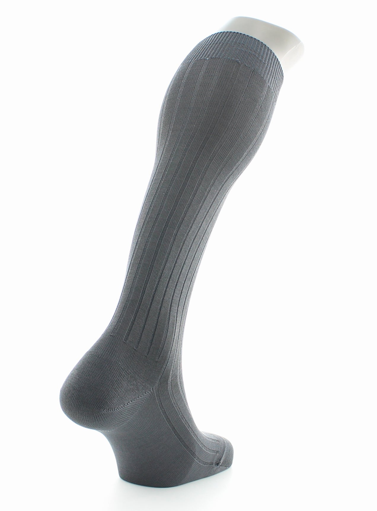 Chaussettes hautes à côtes derby pur coton fil d'Écosse ACIER