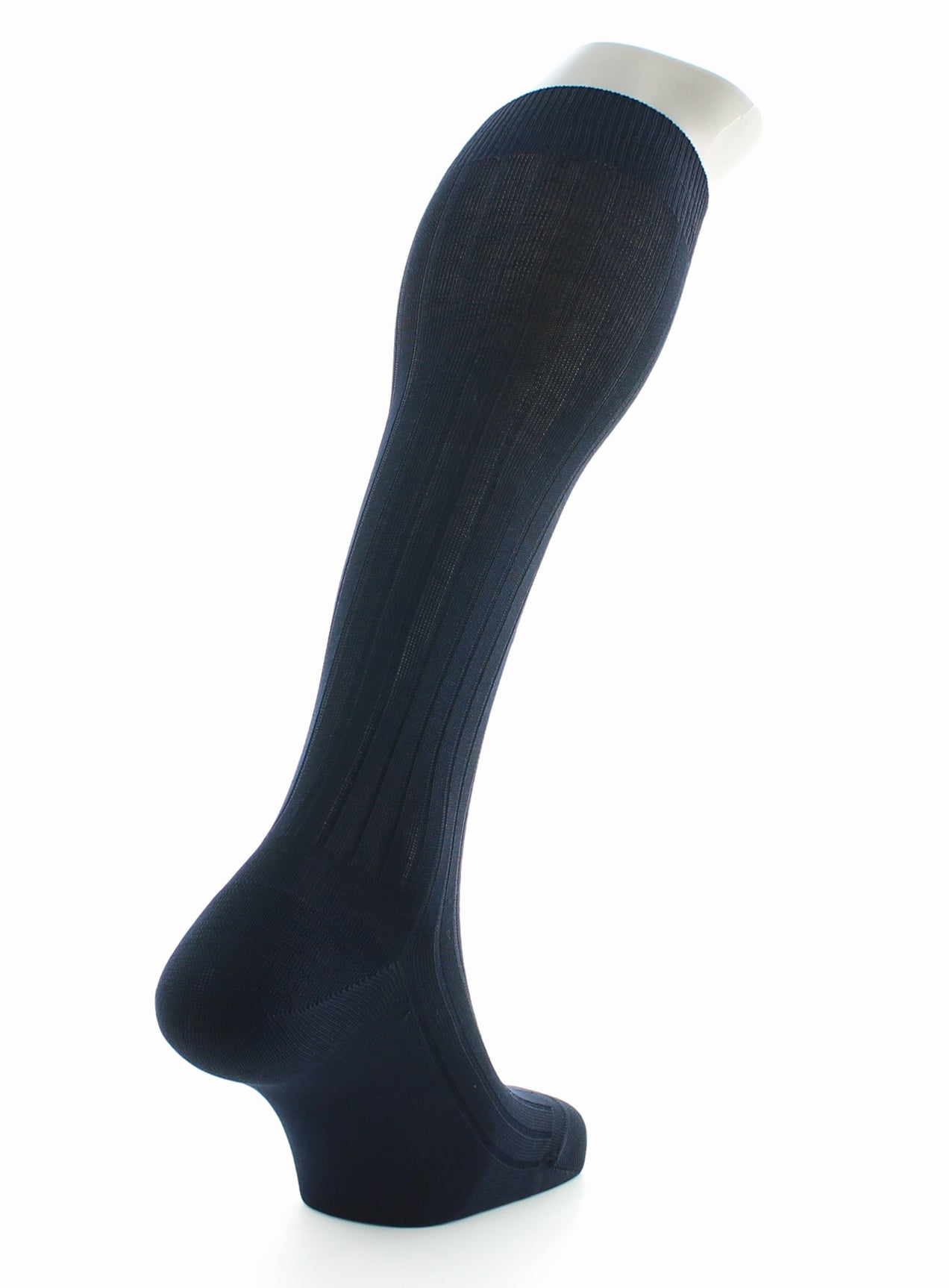 Chaussettes hautes à côtes derby pur coton fil d'Écosse MARINE