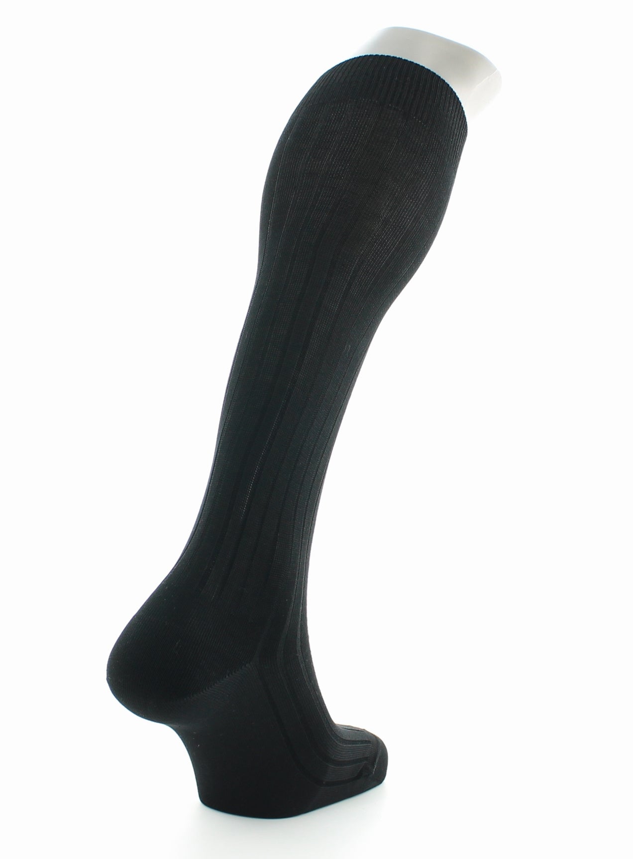 Chaussettes hautes à côtes derby pur coton fil d'Écosse NOIR