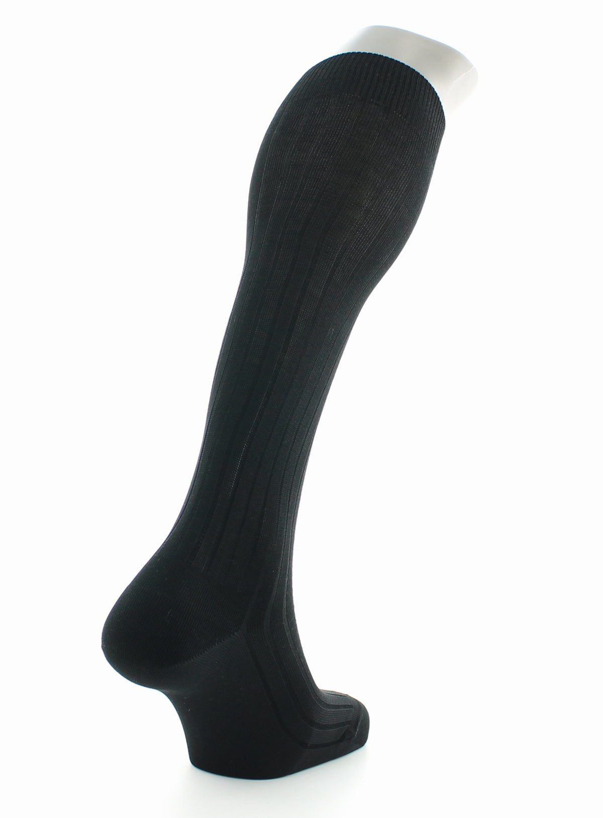 Chaussettes hautes à côtes derby pur coton fil d'Écosse NOIR