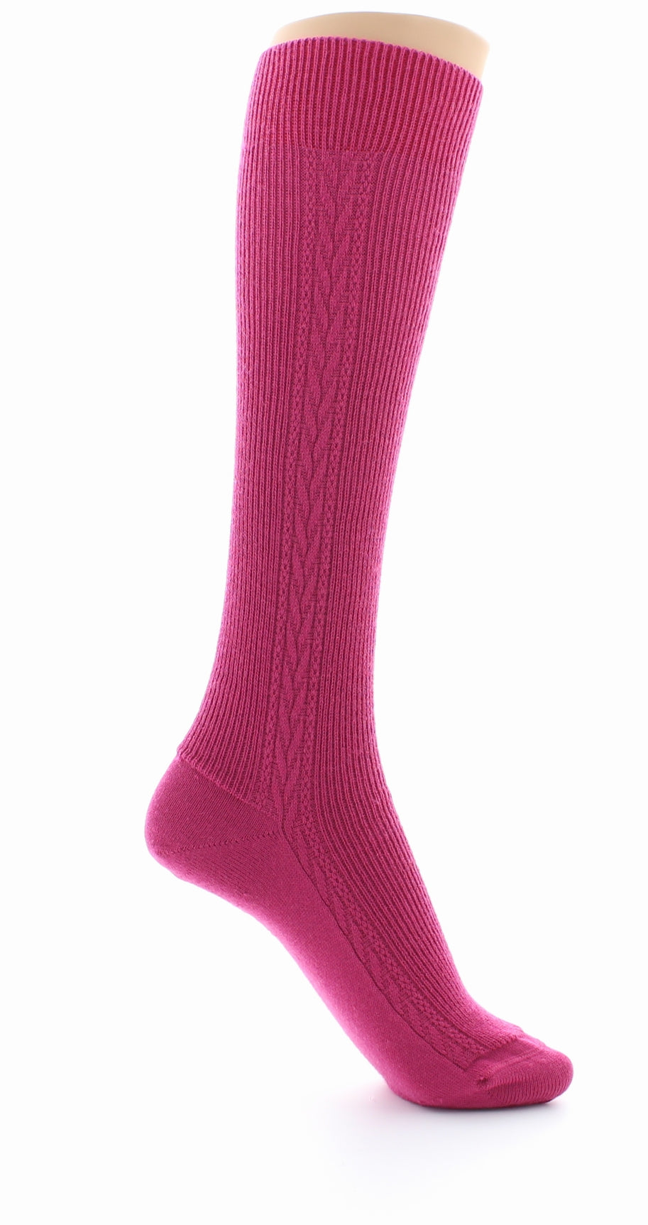 Chaussettes hautes en laine peignée mélangée VIEUX ROSE