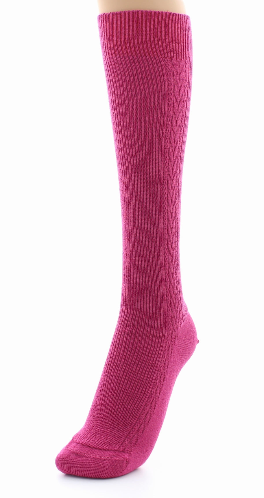Chaussettes hautes en laine peignée mélangée VIEUX ROSE