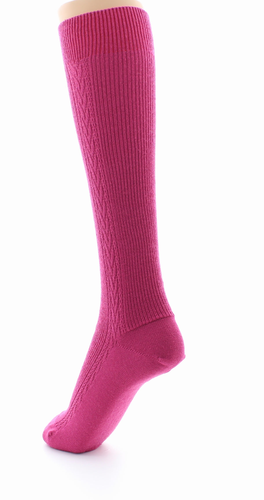 Chaussettes hautes en laine peignée mélangée VIEUX ROSE
