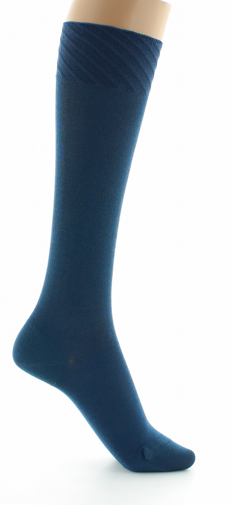 Chaussettes hautes en soie naturelle BLEU MINUIT
