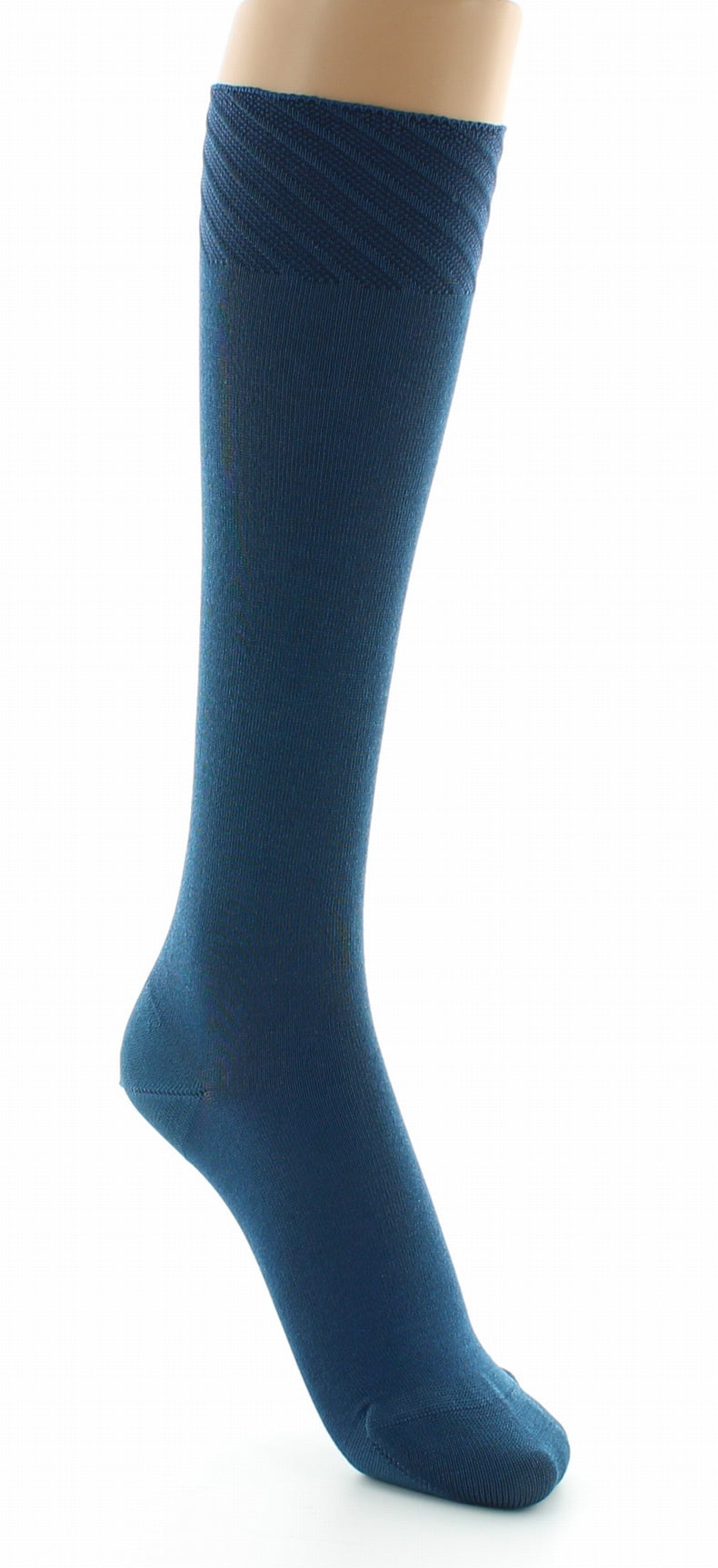 Chaussettes hautes en soie naturelle BLEU MINUIT