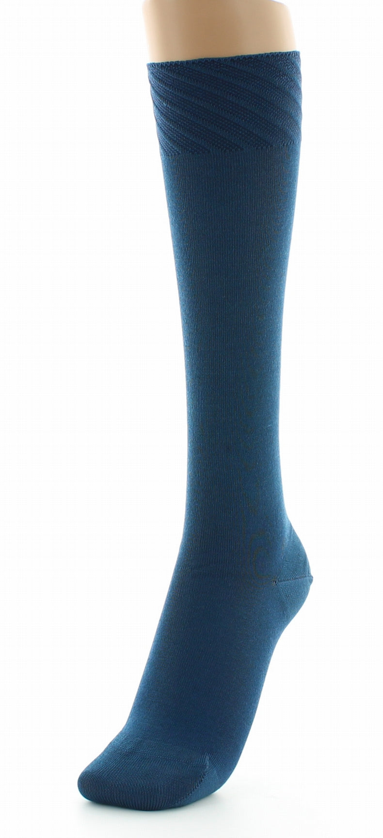 Chaussettes hautes en soie naturelle BLEU MINUIT
