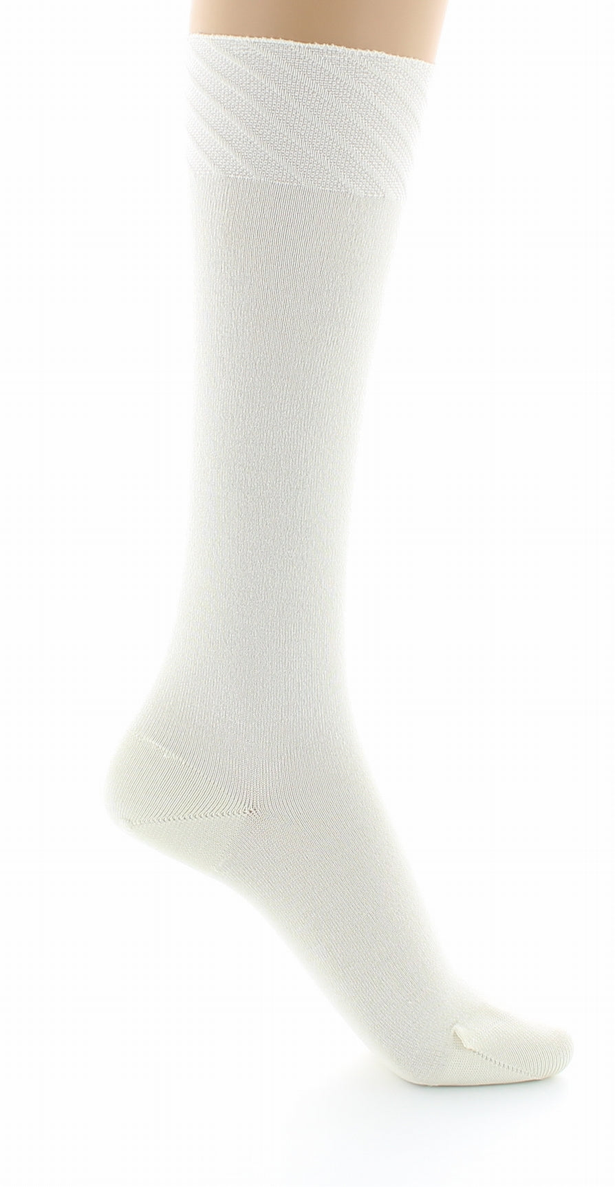 Chaussettes hautes en soie naturelle ECRU