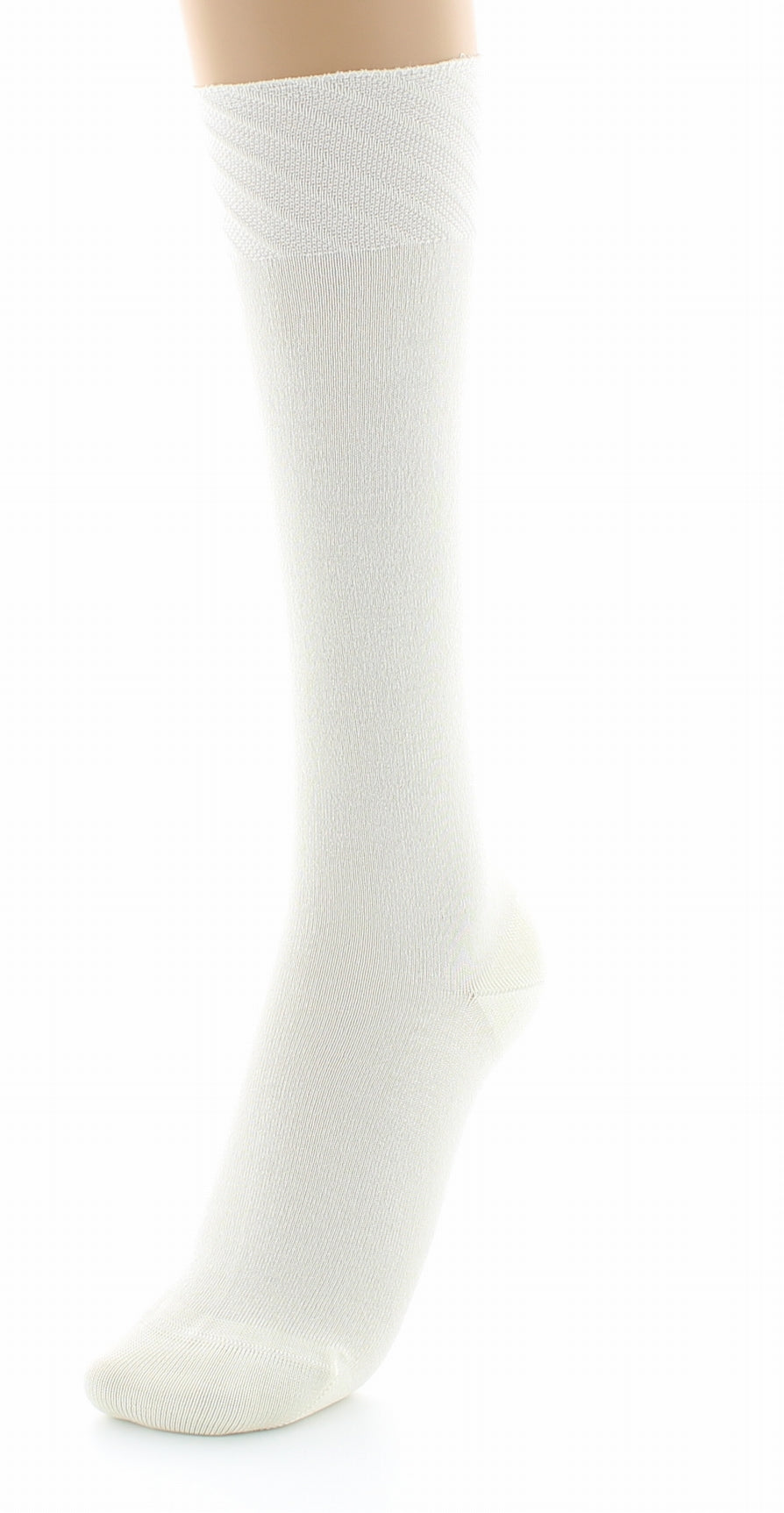Chaussettes hautes en soie naturelle ECRU
