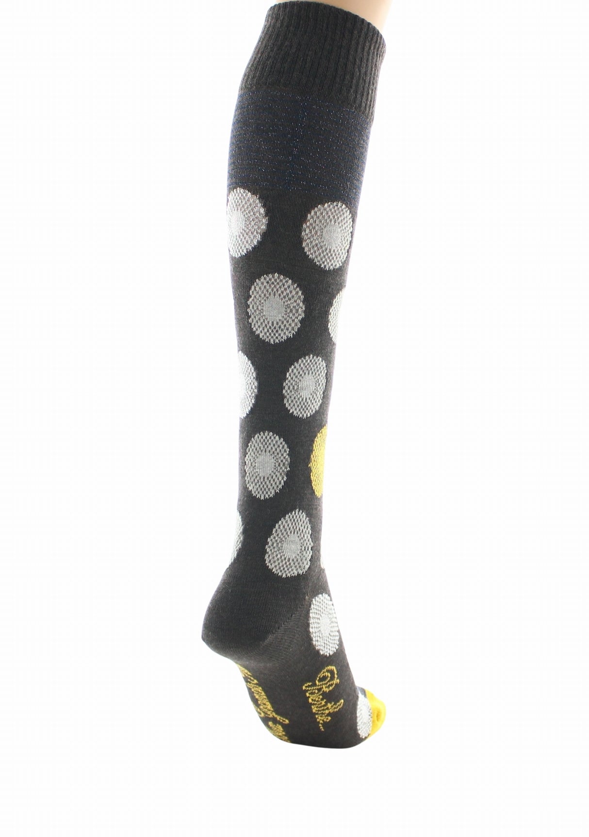 Chaussettes hautes femme laine peignée Berthe Fleurs Graphiques CHOCOLAT